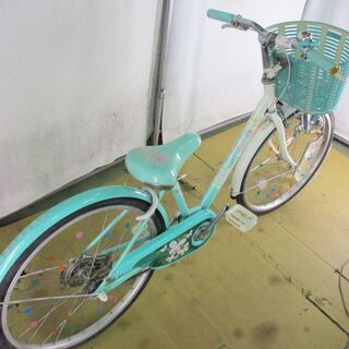 ★9800円★ブリヂストン　エコパル　グリーン 中古子供自転車 B374【22インチ 】