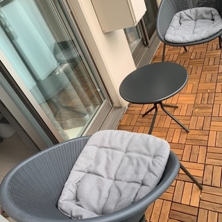 ✴︎お値下げしました！✴︎ バルコニーテーブル•チェア３点セット【７月２４日までに取りに来ていただける方！】