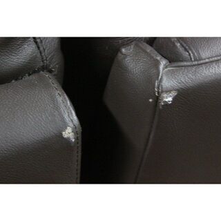 ｈニトリ 電動リクライニングソファ 3人用ソファテーブル付き 牛革 ダークブラウン NITORI ソファ 中古家具 店頭引取歓迎 R3726)