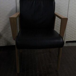 コスガ　本革　ダイニングチェア4脚セット　ブラック KOSUGA 椅子 中古家具 店頭引取歓迎 R3746)