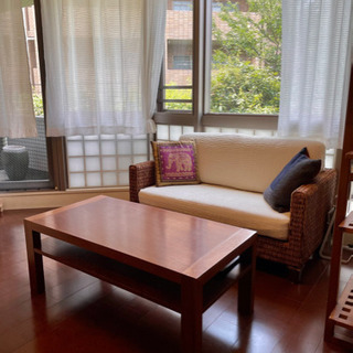 値段交渉OK★28日まで★カフェテーブル★　ローテーブル　棚付き