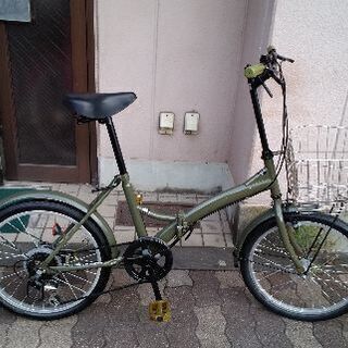 20吋 折り畳み自転車 外装6段/カーキ