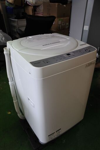 SHARP 18年式 ES-GE6B-W 6kg 洗い 3kg 風乾燥機能付き 洗濯機 エリア