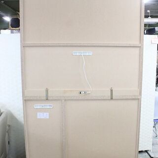 ハイタイプキッチンボード 下段全ブル 上下段モイス 木目 ホワイト/ナチュラル レンジボード 幅120  食器棚 中古家具 店頭引取歓迎 R3738)