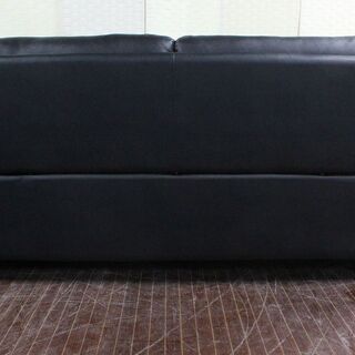 ニトリ 3人用本革ソファ ポケットコイル ルーチェ2LT KD BK IKEA ソファ 中古家具 店頭引取歓迎 R3737)