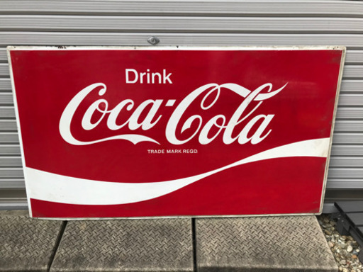 超大型　1m４０cm‼️当時物　コカコーラ　看板‼️Coca Cola ‼️鉄板看板‼️引き取り限定‼️