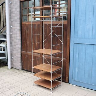 無印良品(MUJI)の人気のウォールナット材×ステンレス5段ユニット