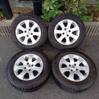 ～SOLD！～【中古品】プジョー307SW 15インチ 2017年製 スタッドレス ＆ プジョー純正ホイール ４本セット ダンロップ