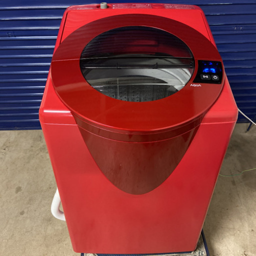 アクア　洗濯機　AQW-LV800E  2017年製　8キロ　おしゃれな赤♪