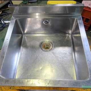 427-015)業務用 ステンレス 1槽シンク W600D600H800BG90 中古品 一槽