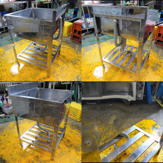 427-015)業務用 ステンレス 1槽シンク W600D600H800BG90 中古品 一槽