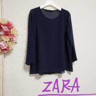 ZARA　シースルー　ネイビー　大人系