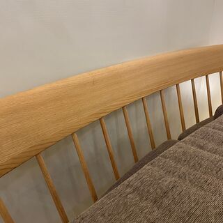 宇都宮でオシャレな家具を探すなら『オトワリバース！』KASHIWA 柏木工 ソファ 2人掛け ブラウン×ナチュラル 木枠ソファ 中古品