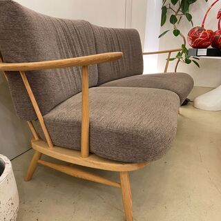 宇都宮でオシャレな家具を探すなら『オトワリバース！』KASHIWA 柏木工 ソファ 2人掛け ブラウン×ナチュラル 木枠ソファ 中古品