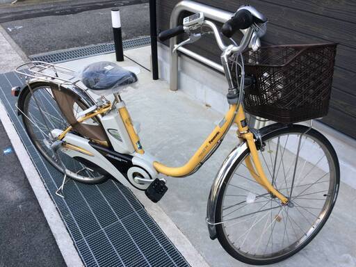 地域限定送料無料　ビビDX　8,9AH　新基準　子供乗せ　黄緑　神戸　電動自転車