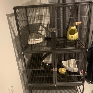 うさぎ ケージ、トイレ、チモシー入れ、ペレット入れ全8点セット販売