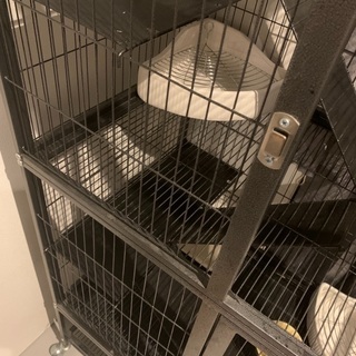 【美品】チンチラ　デグー　フェレット　リス　モモンガ　うさぎ　ケージ　メーカー：(株)リーフ Leaf Corp 品番：ＤＬＢＲ（Ｓ）７００４　トイレ　チンチラツボ　かじき木オプション付き
