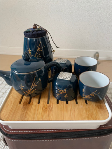 売れ筋 萩焼 平安窯 小田光治 煎茶器セット 茶道具