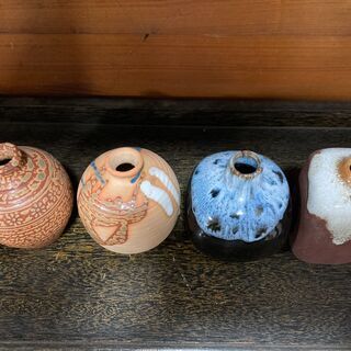陶器の一輪挿し 花瓶 4個セット - 足利市