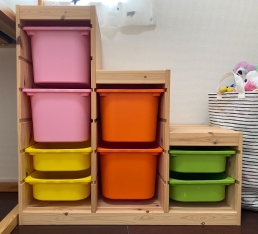 IKEA イケア トロファスト 木製収納ラック オレンジ・グリーン 6個