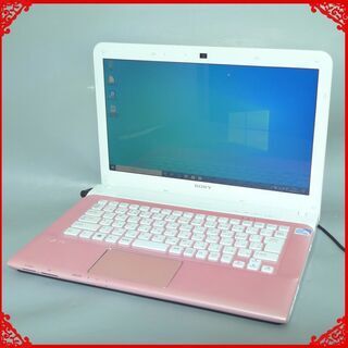1台限定 新品SSD ピンク色 ノートパソコン 中古良品 14型 SONY SVE14129CJP Pentium 4GB DVDRW 無線LAN Bluetooth Windows10 Office 1台限定 新品SSD ピンク色 ノートパソコン 中古良品 14型 SONY