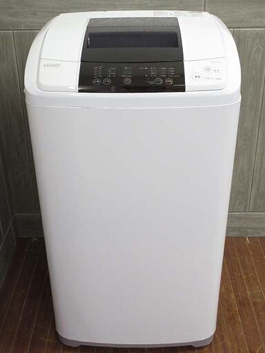 ss2635【中古】　ハイアール　洗濯機　5kg　JW-K50K　ブラック　Haier　全自動洗濯機　黒　スリム　単身　らせん状水流　風乾燥　ステンレス槽　コンパクト