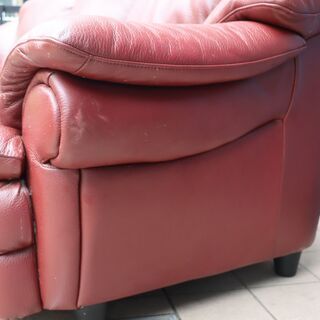IDC大塚家具 L/Sコンフォート 革張り 3人掛けソファ トリプルソファー