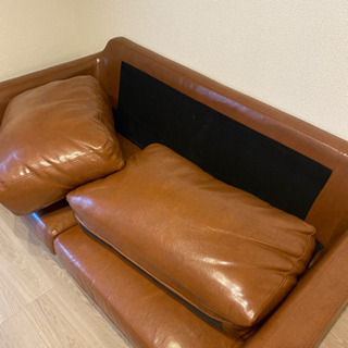 レザー2人掛けソファ