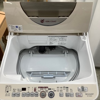 安心の6ヶ月保証付！！ SHARP 6.0kg縦型洗濯乾燥機 ES-TG6NC-
