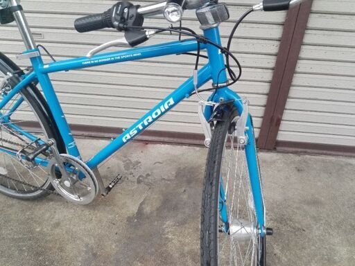 クロスバイク ASTROIA 700c 6段変速 泥よけ/オートライト付き ブルー