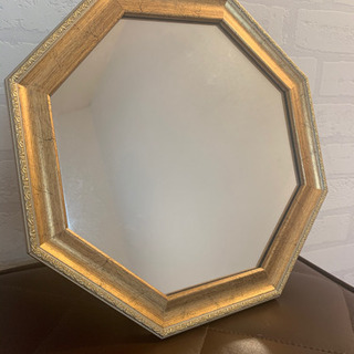 風水 6角形 ゴールド 鏡