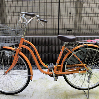 【ネット決済】自転車26インチ　　変速なし　　オレンジ色