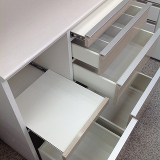 松田家具 ホワイト 木製 ダイニングボード 【9650510】