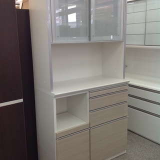 松田家具 ホワイト 木製 ダイニングボード 【9650510】