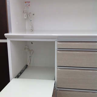 松田家具 ホワイト 木製 ダイニングボード 【9650510】