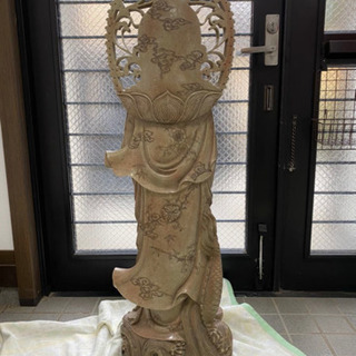 超高級石彫刻 極上細密造 観音菩薩像 高さ約115㎝ 置物