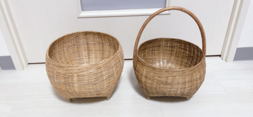 ラタン　カゴ　籐　バスケット　定価5000円　2個セット