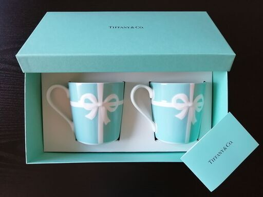 【新品未使用】 Tiffany&Co. ティファニー マグカップ ブルーボックス リボン　ペアセット