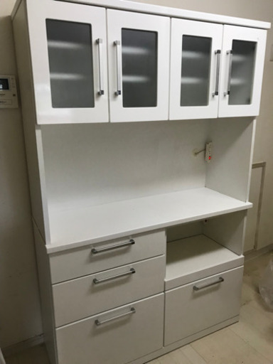 値下げ⭐︎【直接引取歓迎】上下分割式　120cm幅キッチンボード　白