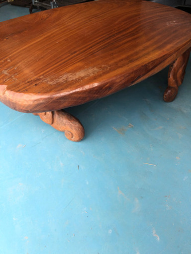 手彫り欅テーブル