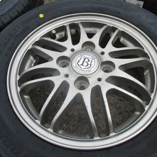 来店取付OK】新品タイヤ&中古アルミセット 155/65R13 軽自動車へ 