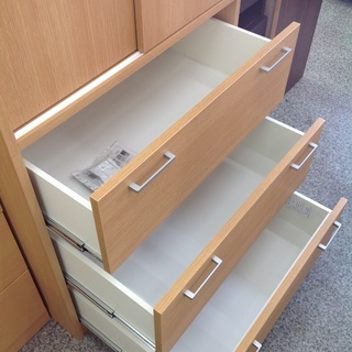 ナチュラル 木製 ハンガーポール付き 収納庫 【9650588】