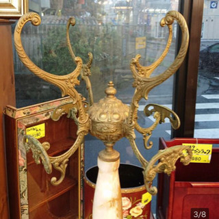 イタリア製 真鍮 x オニキス 大理石 クラシック コートハンガー/帽子 