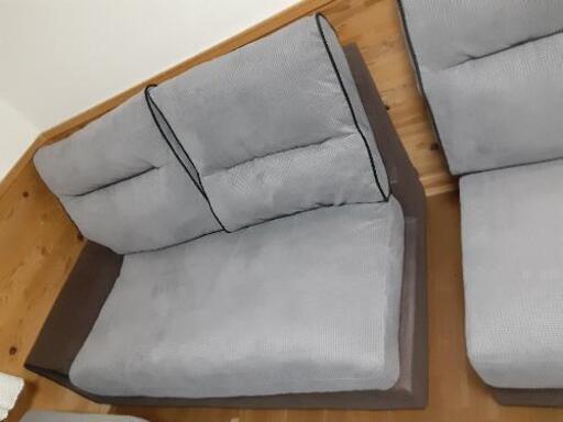 大阪府の家具 【引き取り限定】カウチソファ グレー