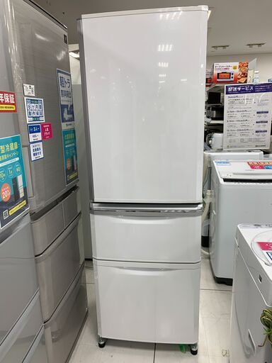 ６ヶ月間動作保証付き　MITUBISHI　3ドア冷蔵庫　2014年製　370L　（トレファク南柏店）