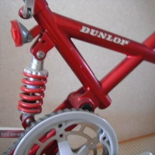 ダンロップ　レトロ　ビンデージ　折りたたみ 自転車 赤が　街中でCooL!　