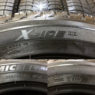 MICHELIN X-ICE XI3 255/45R18 18インチ スタッドレス 4本 バリ溝 