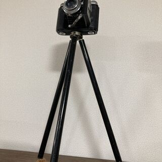 【昭和レトロ】【アンティーク】栗林 Kuribayashi CARPERU 蛇腹カメラ 三脚付きの画像
