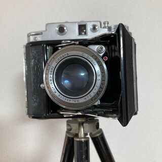 【昭和レトロ】【アンティーク】栗林 Kuribayashi CARPERU 蛇腹カメラ 三脚付き