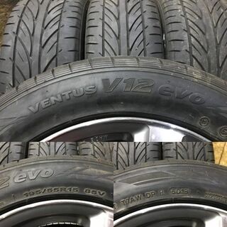 【HANKOOK VENTUS V12 evo 195/55R15】夏タイヤ【ENKEI RIVAZZA 15インチ 6J4HPCD100+38】コンパクトカー等　(VTH427) クレジットカード QR決済可能